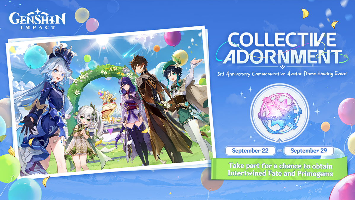 The "Collective Adornment" web event is now online~ Take part for a chance to obtain Intertwined Fate and Primogems!
