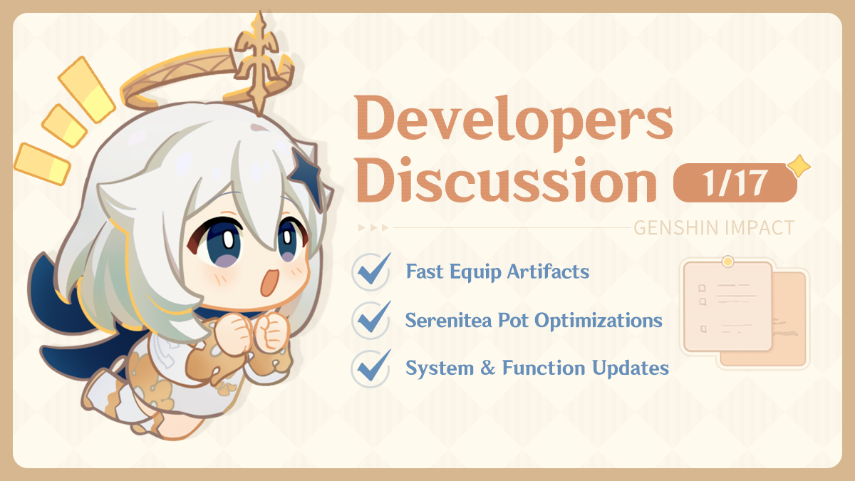 Fast Equip Artifacts, Serenitea  Pot Optimizations, and System & Function Updates | Developers Discussion