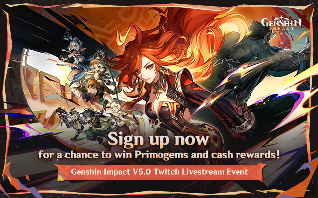 Genshin Impact Version 5.0 "Flowers Resplendent on the Sun-Scorched Sojourn" Twitch Livestream Event