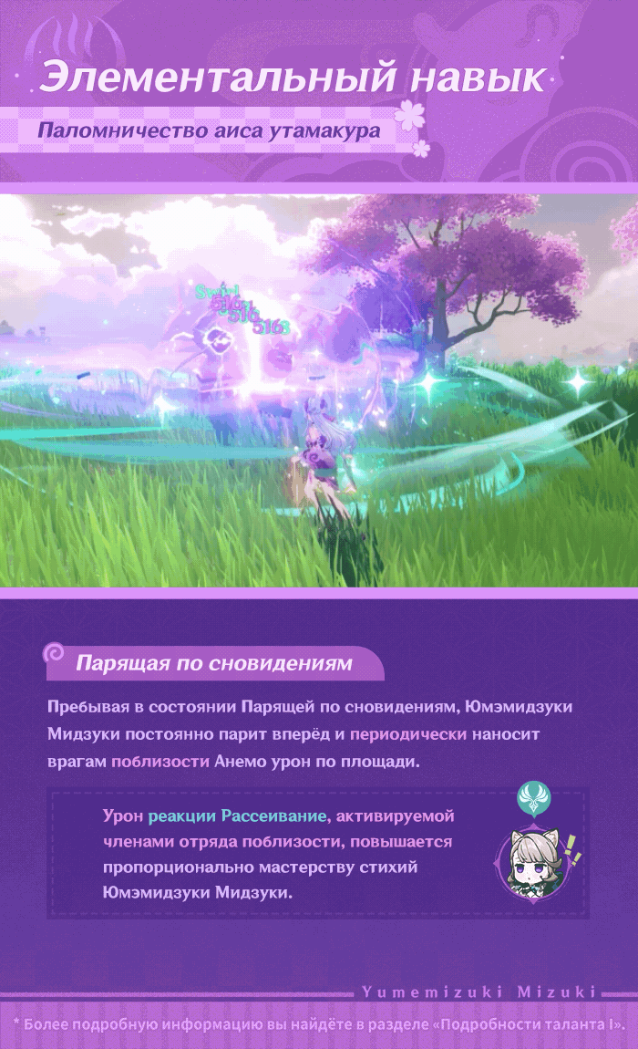 Иллюстрация к статье «Демонстрация навыков персонажа: «Объятие волшебных снов» Юмэмидзуки Мидзуки»
