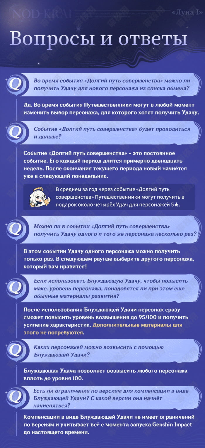 Иллюстрация к статье ««Долгий путь совершенства» и Блуждающая Удача: Удача персонажа 5★ и повышение максимального уровня возвышения персонажа в подарок!»