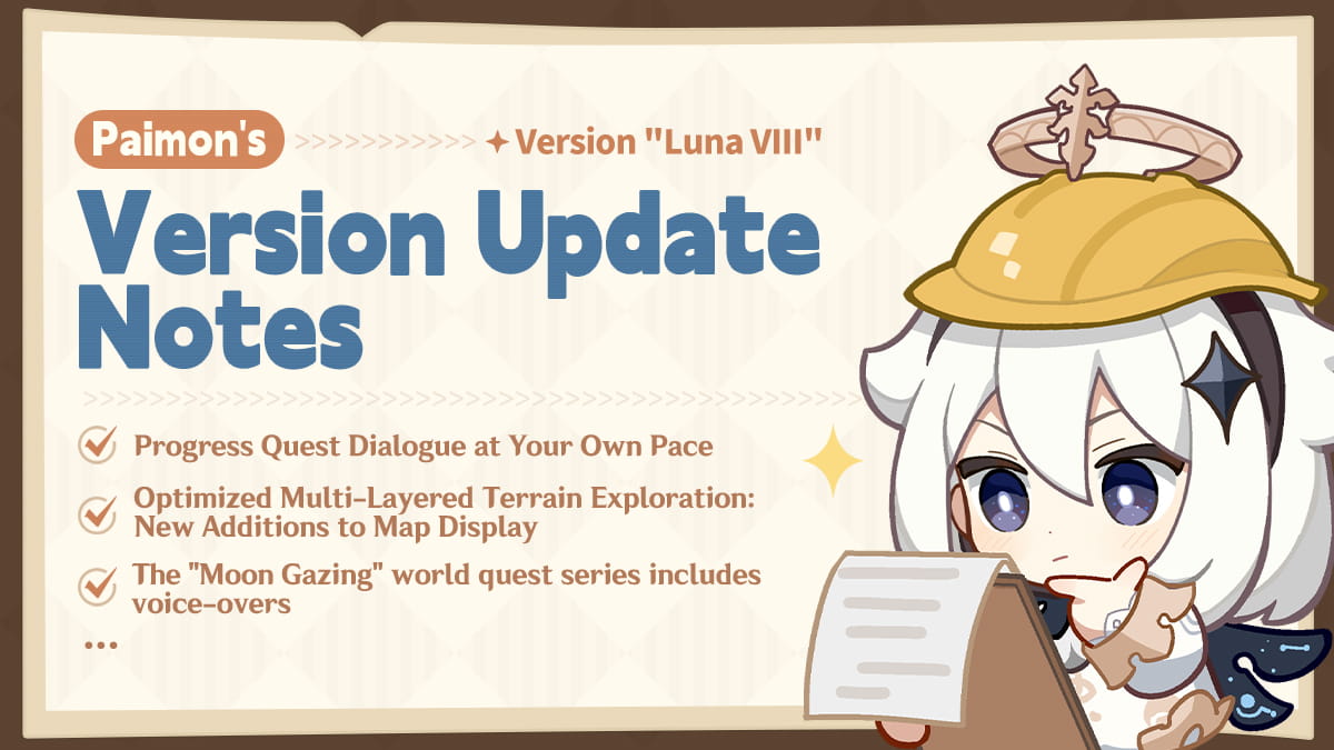 Paimon's Version Update Notes