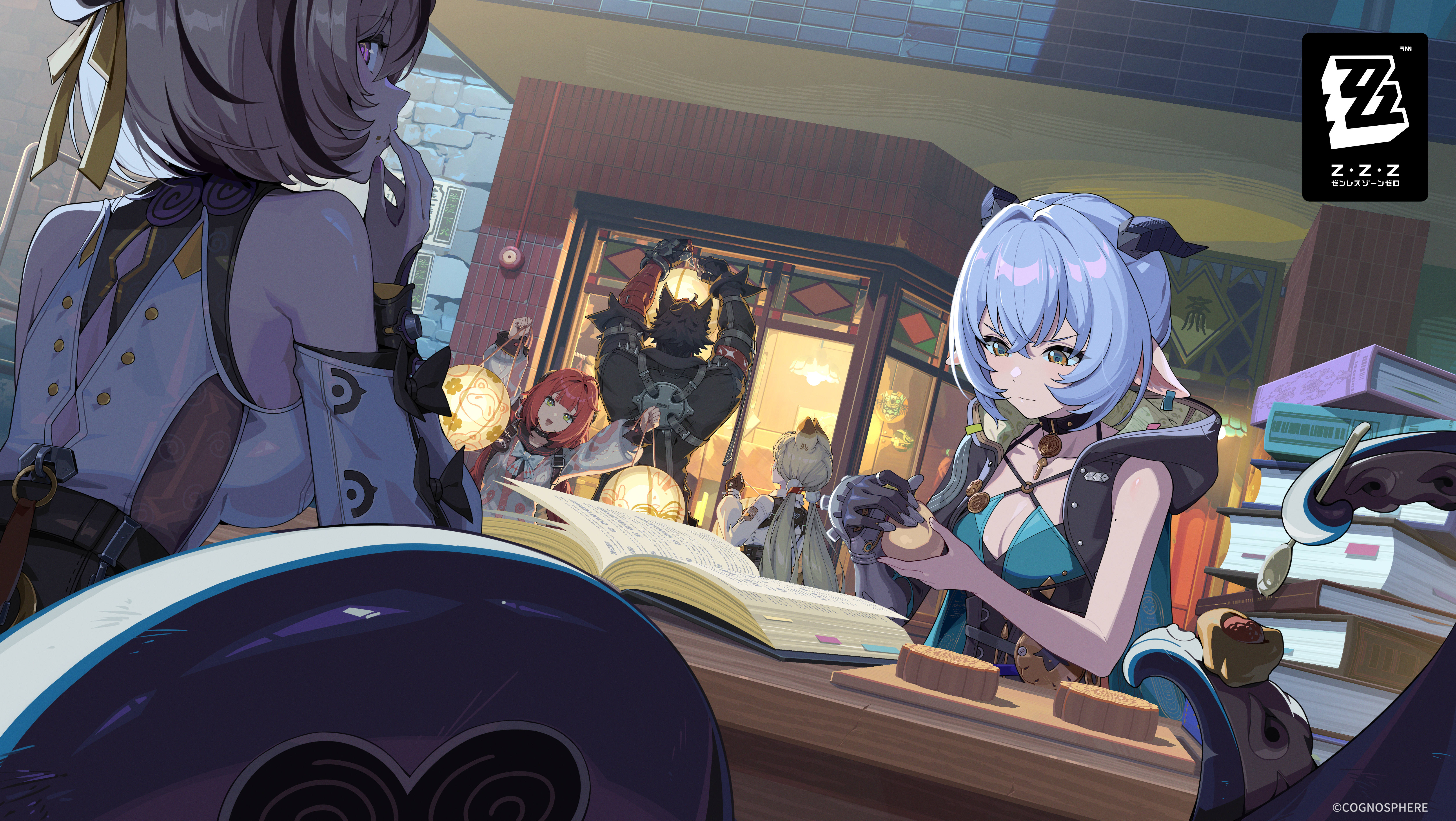 ミラーにかかれたイラスト イラスト公開】 月夜の怪談会｜鏡花水月 |『ゼンレスゾーンゼロ』公式