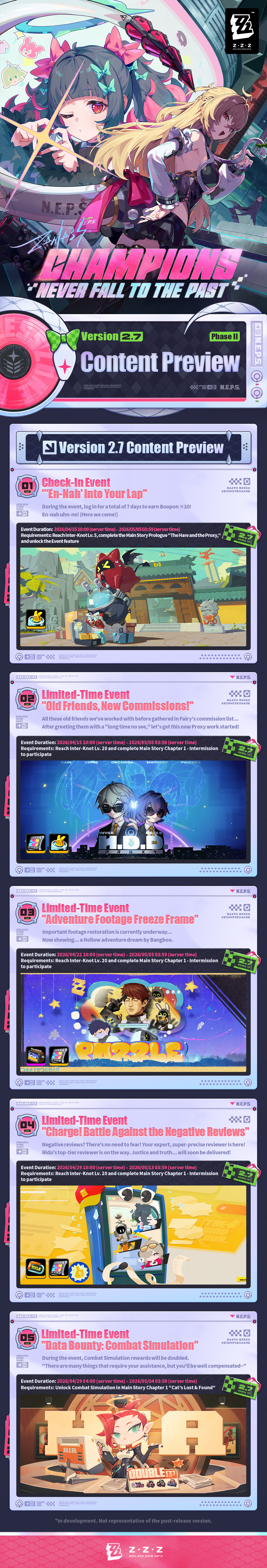Zenless Zone Zero Version 2.7 Phase II official update image